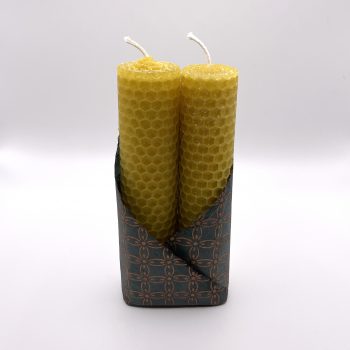 Natural Hand Rolled Beeswax Candles {set of two} - Image 2
