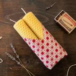 Hand rolled beeswax candles