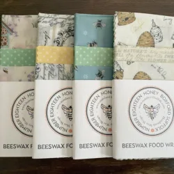 Beeswax Food Wraps Mixed Pack {S,M,L} Bee Designs