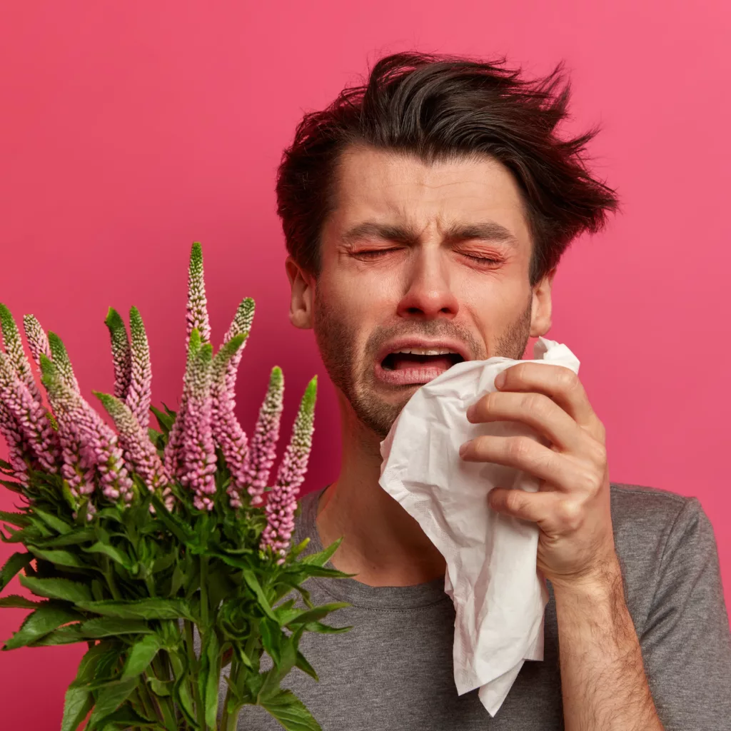Man with hayfever