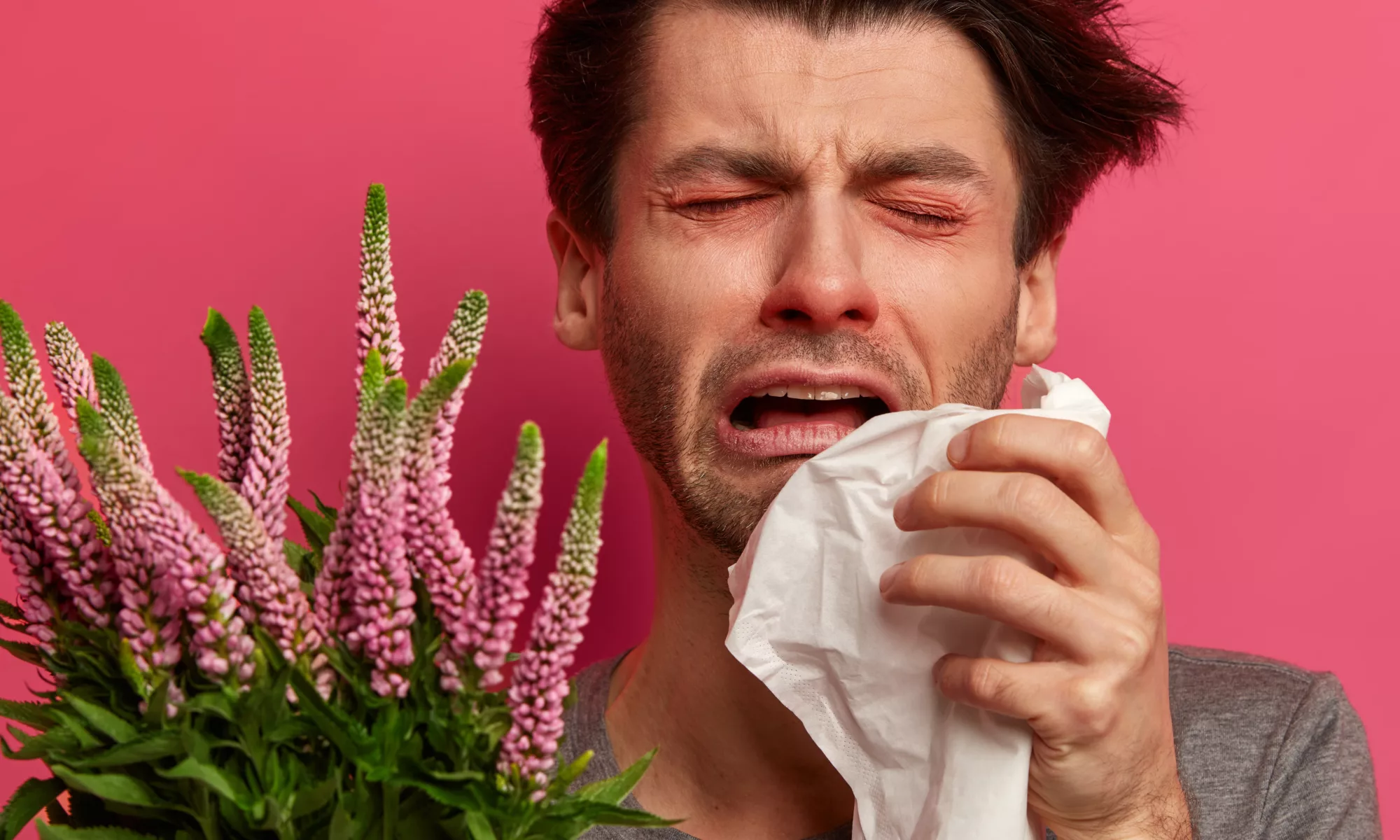 Man with hayfever