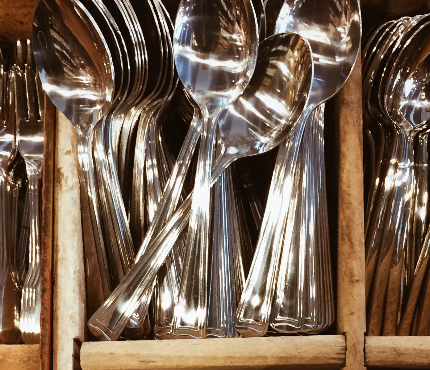 Spoons in a drawer
