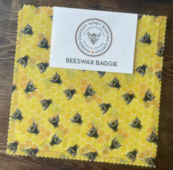 Beeswax Wax Wrap Baggie Yellow Bees