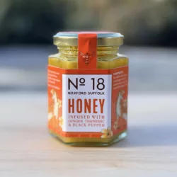 Honey infused with ginger, turmeric and black pepper