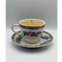 Vintage Teacup Candle Indian Tree
